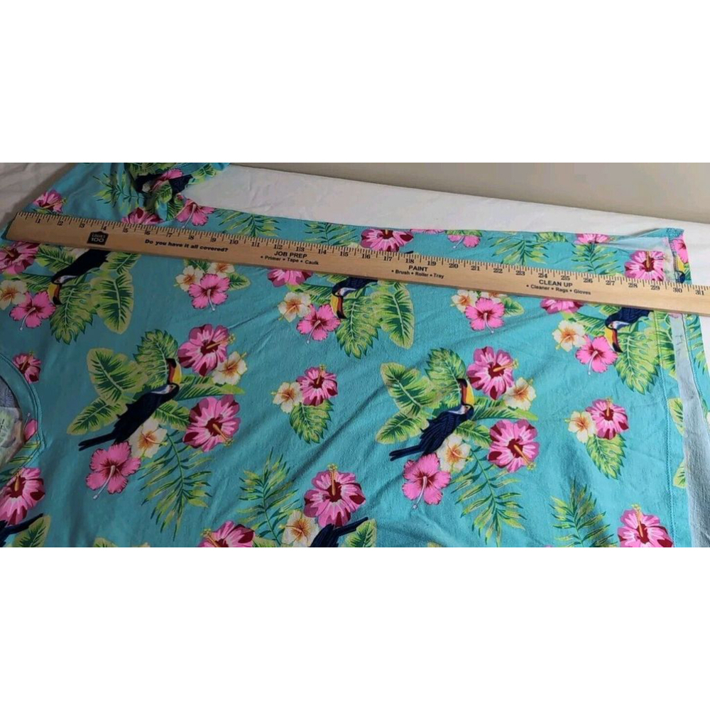 Victoria Secrets Secret Treasures Floral Nightgown Aqua Floral Tucan - Picture 6 of 7
